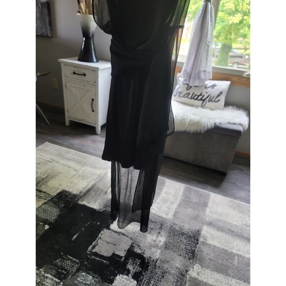 EUC Zara Overlay Sheer Black Midi Dress - XS - Picture 13 of 15